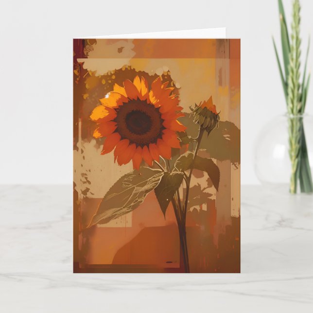 Wabi Sabi Sunflowers Card (Front)