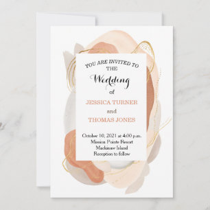 Wabi Sabi Watercolor Wedding Invitation 