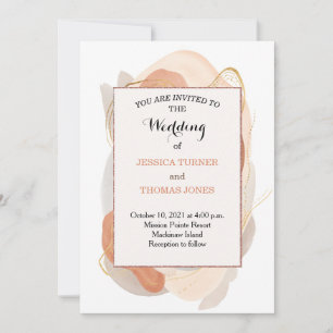 Wabi Sabi Watercolor Wedding Invitation 