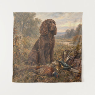 Wachtelhund Hunting Art , German Spaniel Tapestry