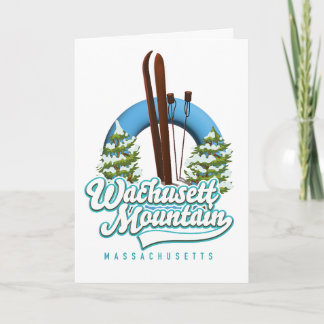 Wachusett Mountain Massachusetts ski logo Holiday Card