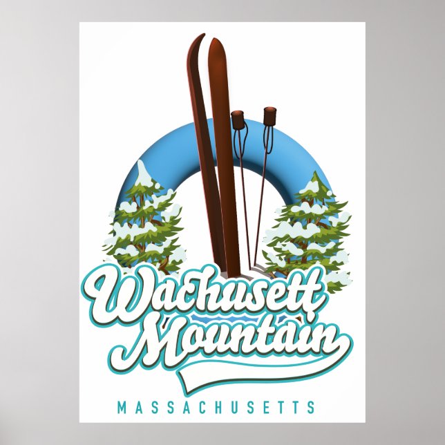 Wachusett Mountain Massachusetts ski logo Poster (Front)