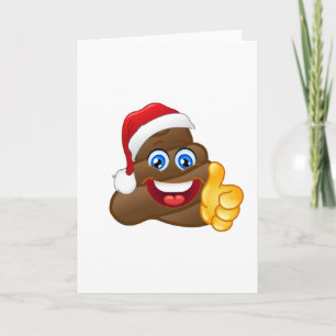 Wacky Brilliant Santa Poop Emoji Holiday Card