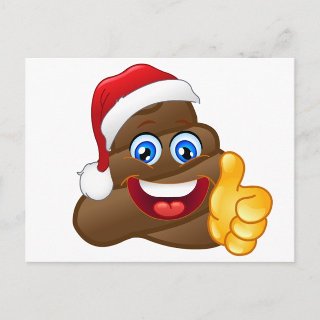 Wacky Brilliant Santa Poop Emoji Holiday Postcard (Front)
