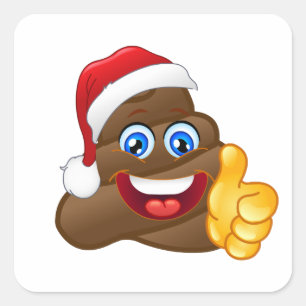Wacky Brilliant Santa Poop Emoji Square Sticker