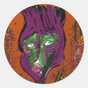 Wacky Cartoon Round Sticker Sheets