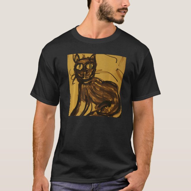 Wacky cat artwork kitten pun T-Shirt (Front)