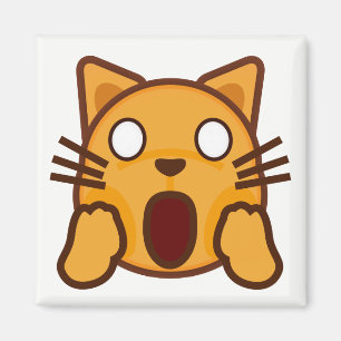 Wacky Cat Face Emoji Magnet