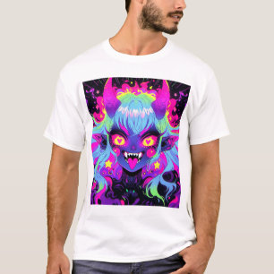 Wacky Demon Elf Anime Girl Tongue Out T-Shirt