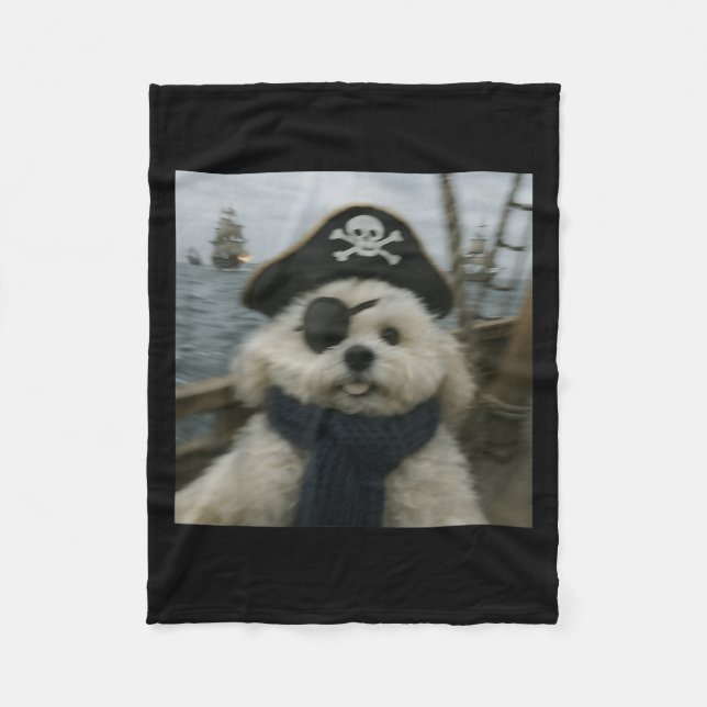 Wacky Dog Funny Odle Sea Dog Rate Meme Nautical Ar Fleece Blanket (Front)