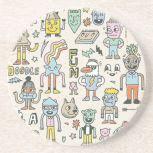 Wacky Doodles: Vintage Character Set Coaster