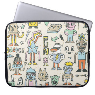 Wacky Doodles: Vintage Character Set Laptop Sleeve