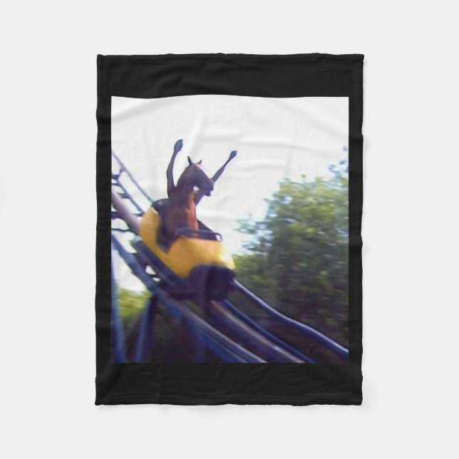 Wacky Horse Riding Roller Coaster Meme Internet Fu Fleece Blanket (Front)