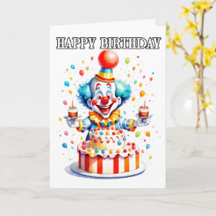 Wacky Little Birthday Party Clown Card