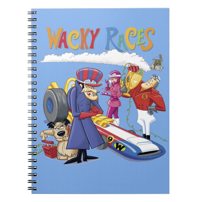Wacky Races 60s 70s 90s 80s Cartoon Scifi Retro Notebook (Front)