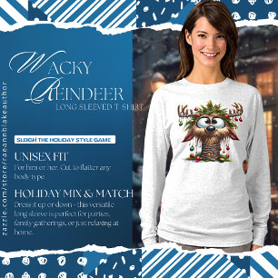 Wacky Reindeer Long Sleeve T-Shirt