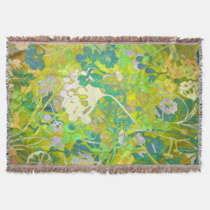 Wacky Retro Floral 2 Throw Blanket