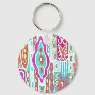 Wacky Retro Print Key Ring