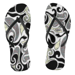 Wacky Retro Swirl Flip Flops
