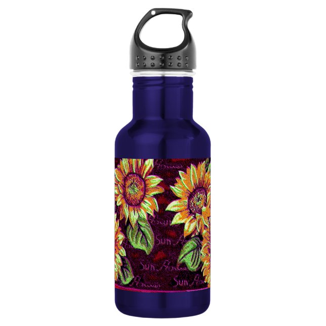 Wacky Sunflowers 532 Ml Water Bottle (Front)