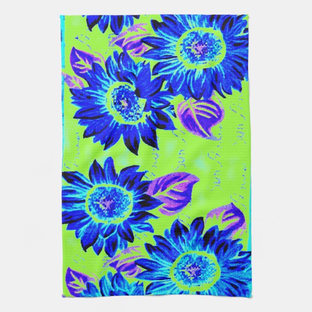 Wacky Sunflowers Tea Towel (Vertical)