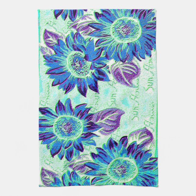 Wacky Sunflowers Tea Towel (Vertical)