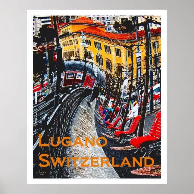 Wacky Travel Posters - Lugano Switzerland (Front)