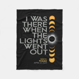 Waco 2024 Total Solar Eclipse Totality Fleece Blanket