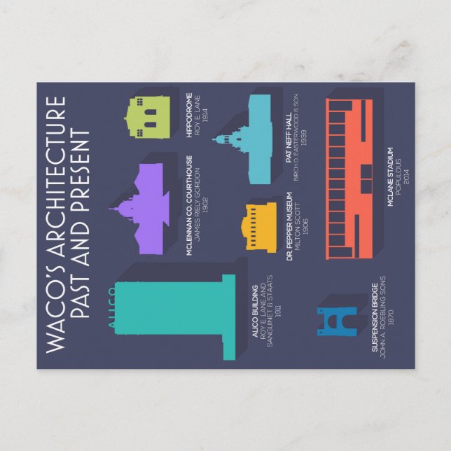 Waco Architecture Postcards (Front)