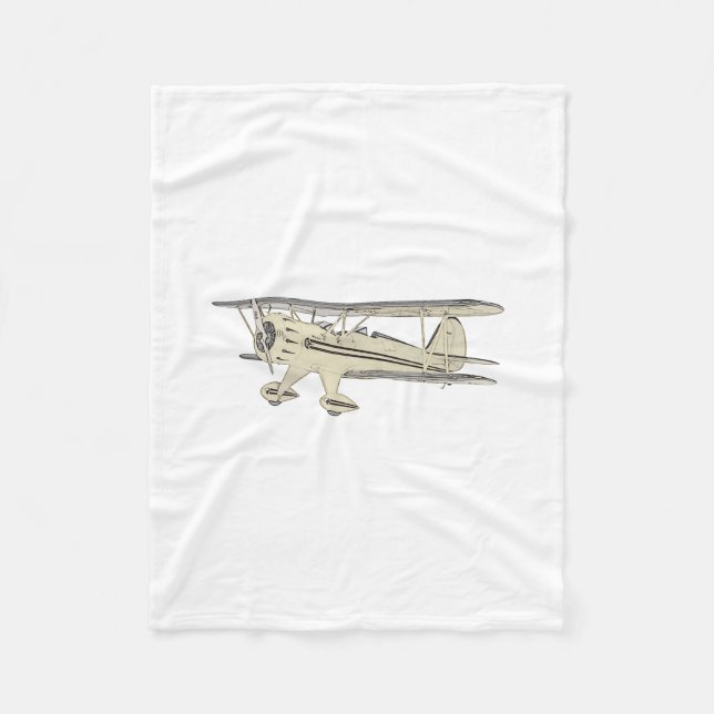 Waco Biplane Fleece Blanket (Front)