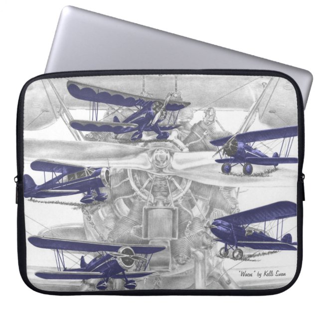 Waco Biplane Laptop Sleeve (Front)