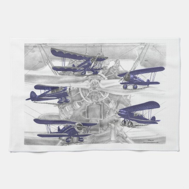 Waco Biplane Tea Towel (Horizontal)