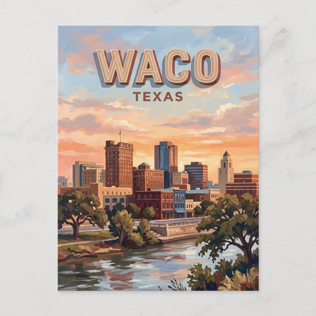 Waco Skyline Texas Postcard (Front)