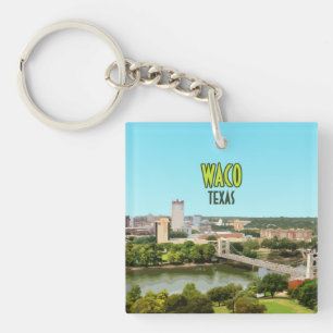 Waco Texas Brazos River Downtown Vintage Key Ring