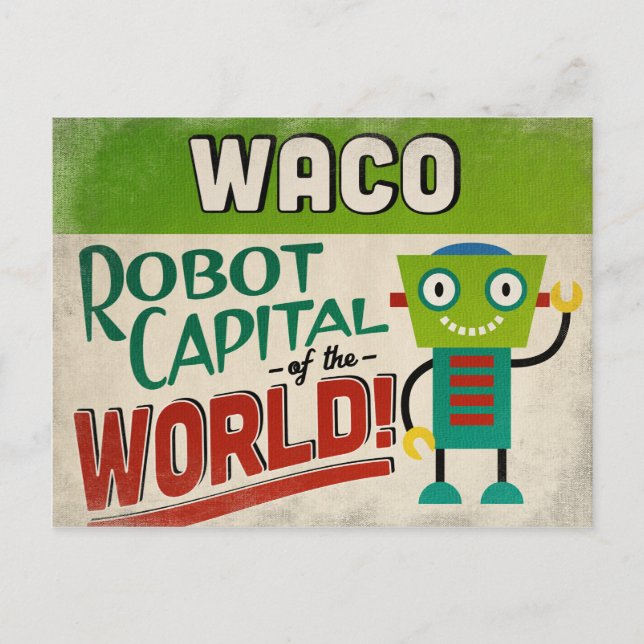 Waco Texas Robot - Funny Vintage Postcard (Front)