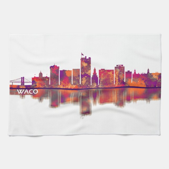 Waco Texas Skyline Tea Towel (Horizontal)