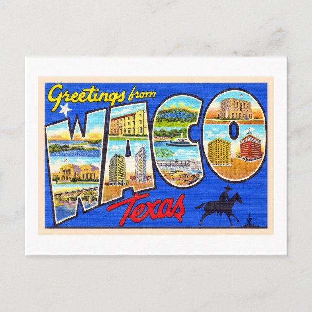 Waco Texas TX Vintage Large Letter Postcard (Front)