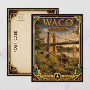 Waco Texas Vintage Art Deco Golden Age Postcard