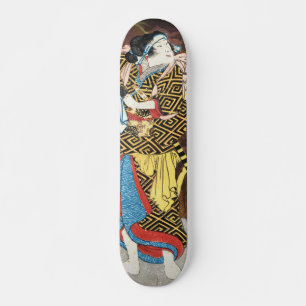 Wada yoshimori tomoe gozen yamabuki woodblock art skateboard