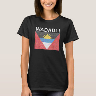 Wadadli Flag Print New Artistic Antigua & Barbuda T-Shirt