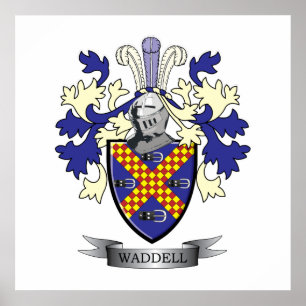 Waddell Family Crest Coat of Arms Poster