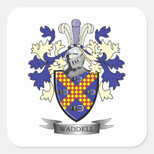 Waddell Family Crest Coat of Arms Square Sticker