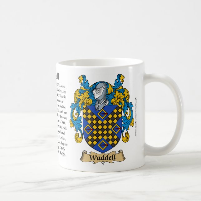 Waddell, the Origin, the Meaning and the Crest Mug (Right)