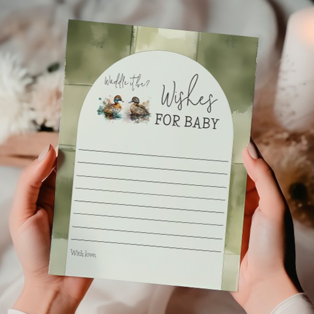 Waddle It Be Duck Gender Reveal Game Wishes Card (Creator Uploaded)