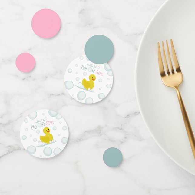 Waddle it Be Gender Reveal Rubber Duck Bubbles Confetti (Group)