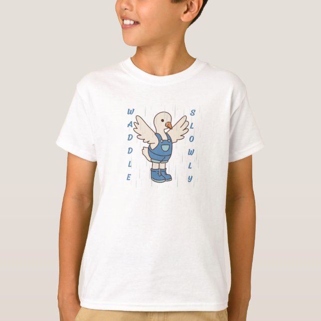 Waddle Slowly Cute Duck T-Shirt (Front)