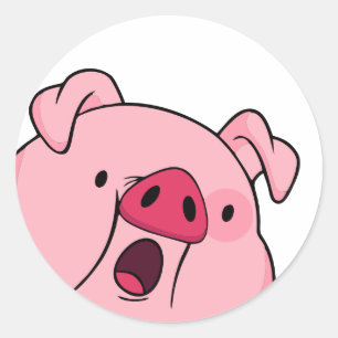 Waddles Gravity Falls Surprised Classic Round Sticker