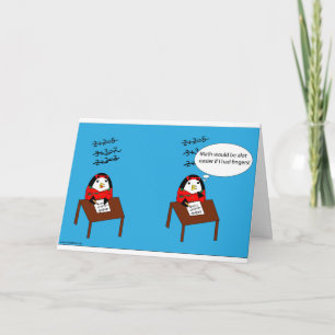 Waddles Hates Math Card