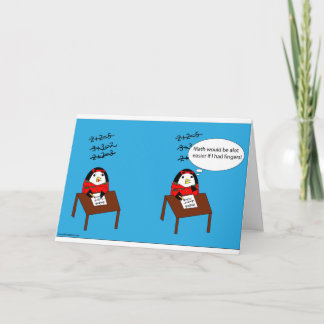 Waddles Hates Math Card