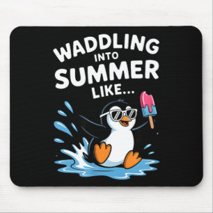 Waddling into summer like cute penguin mouse mat